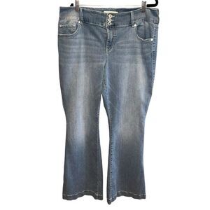 TORRID 3-Button Zip Fly‎ Flare Leg Jeans Womens Size 38" Waist Bootcut Stretch